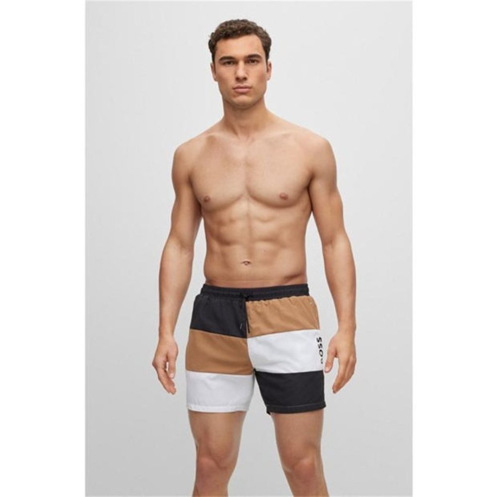 BOSS Men's HBW Court Swim Shorts Size XL In Black Multi
